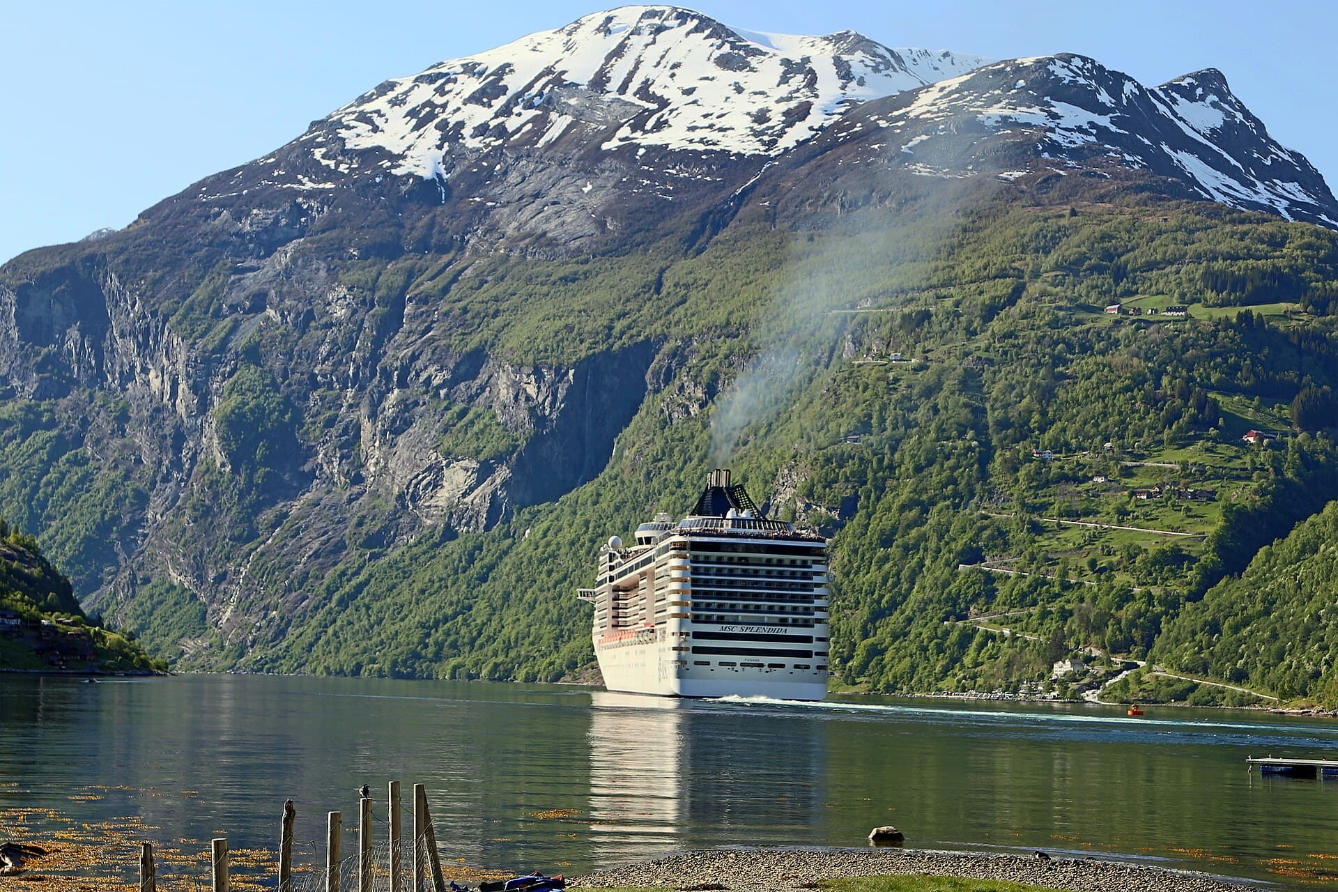 Cruise ship in Geirangerfjord